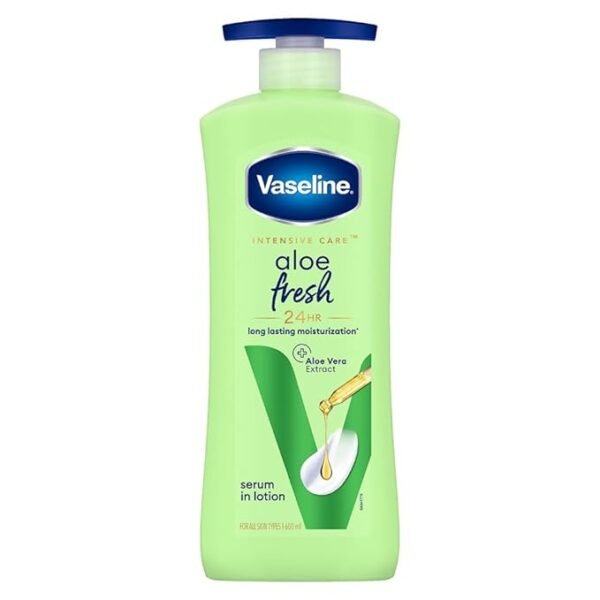 Vaseline Intensive Care Aloe Fresh Body Lotion | For Dry Skin | Moisturised Glowing Skin with Pro Ceramides 400ml
