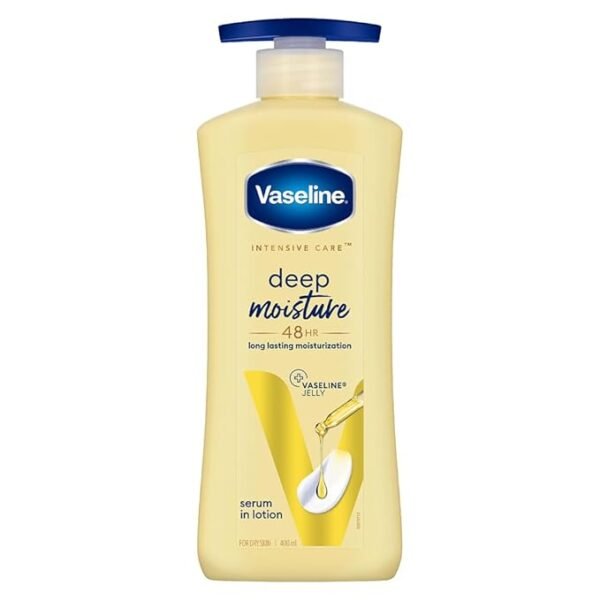 Vaseline Deep Moisture Body Lotion | For Dry Skin | Moisturised Glowing Skin with Pro Ceramides 400ml