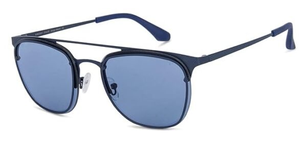 VINCENT CHASE EYEWEAR Unisex Round UV Protected Sunglasses Blue Frame Blue Lens (Medium) - Pack of 1