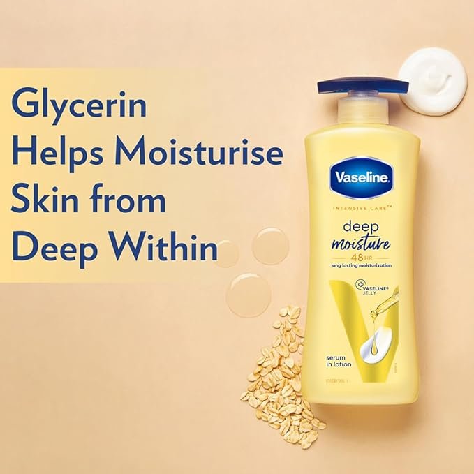 Vaseline Deep Moisture Body Lotion | For Dry Skin | Moisturised Glowing Skin with Pro Ceramides 400ml
