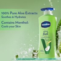 Vaseline Intensive Care Aloe Fresh Body Lotion | For Dry Skin | Moisturised Glowing Skin with Pro Ceramides 400ml - Image 2