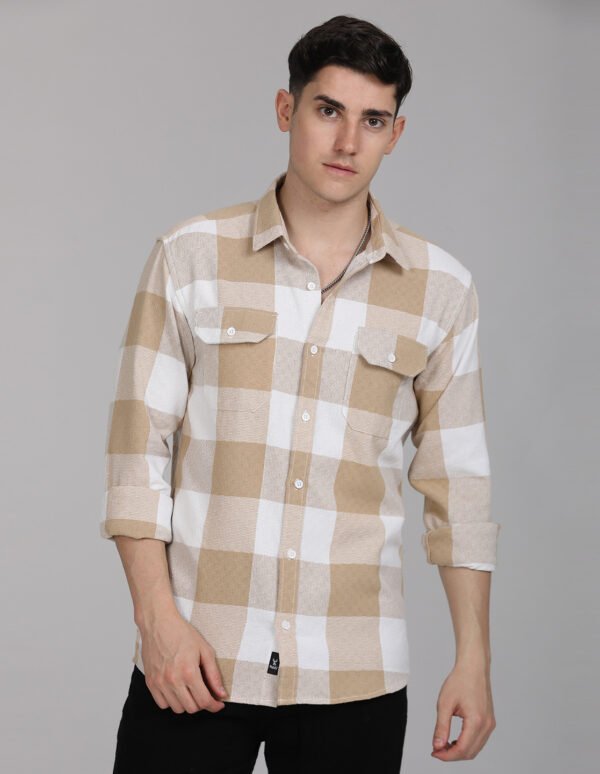 Stylofy Men Regular Fit Cotton Checks Full Sleeve Shirt