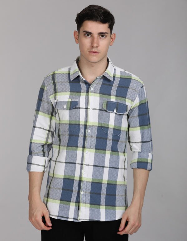 Stylofy Men Regular Fit Cotton Checks Full Sleeve Shirt