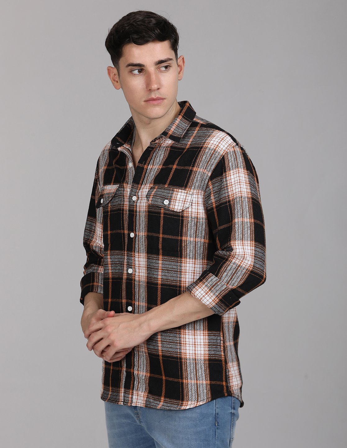 Stylofy Men Regular Fit Cotton Checks Full Sleeve Shirt