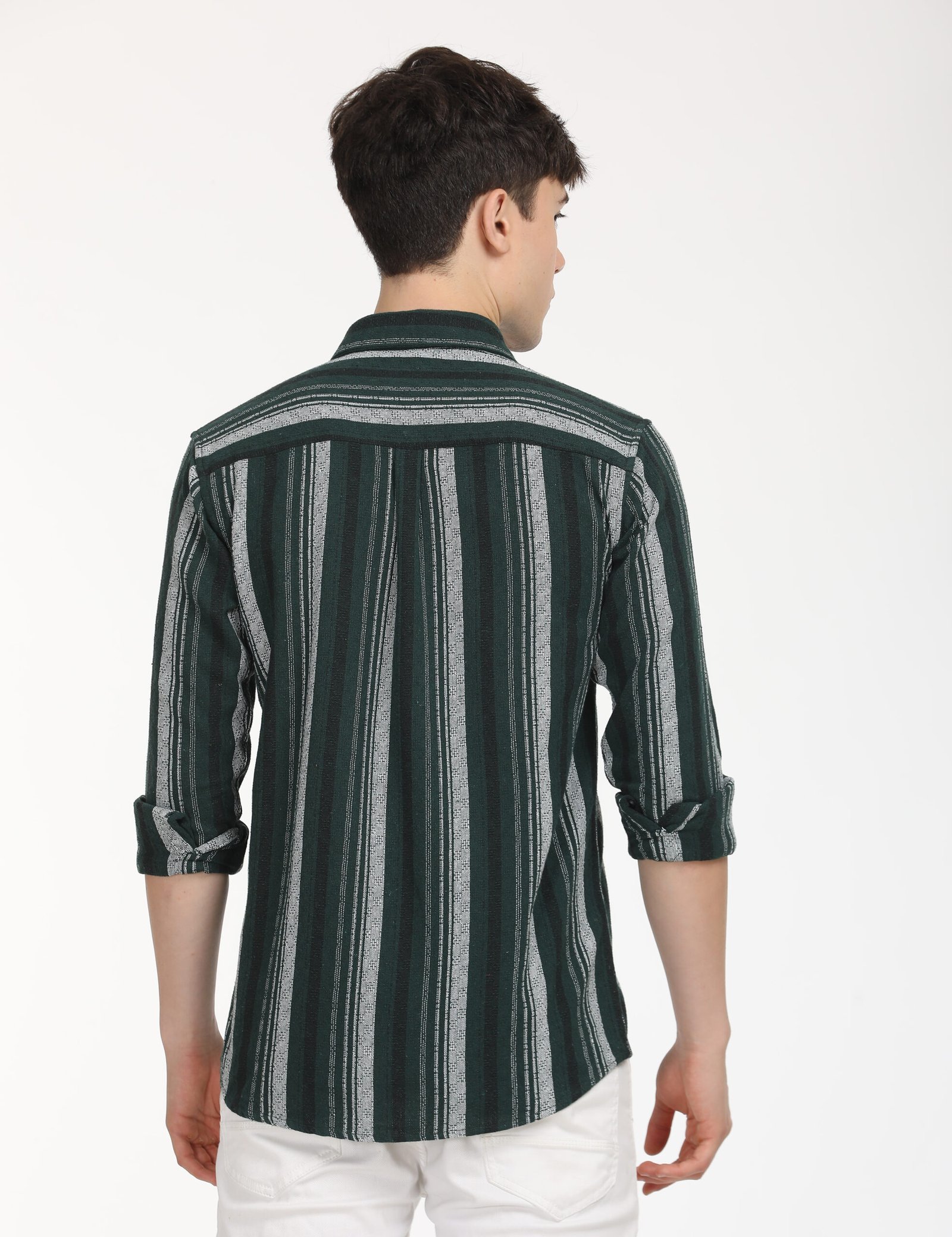 Men Striped Slim Fit Shirt Full Sleeve