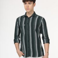 Men Striped Slim Fit Shirt Full Sleeve - Image 3