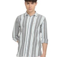 Men Striped Slim Fit Shirt Full Sleeve - Image 9