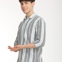 Men Striped Slim Fit Shirt Full Sleeve - Image 8