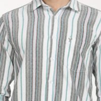 Men Striped Slim Fit Shirt Full Sleeve - Image 7