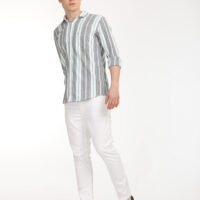Men Striped Slim Fit Shirt Full Sleeve - Image 6