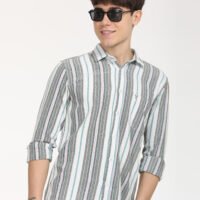Men Striped Slim Fit Shirt Full Sleeve - Image 4