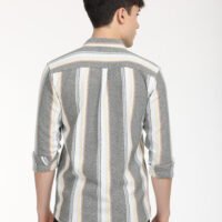 Men Striped Slim Fit Shirt Full Sleeve - Image 2