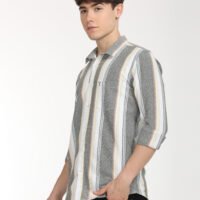 Men Striped Slim Fit Shirt Full Sleeve - Image 4