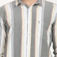 Men Striped Slim Fit Shirt Full Sleeve - Image 5