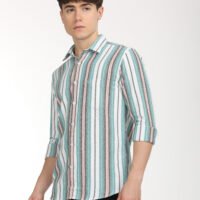 Men Striped Slim Fit Shirt Full Sleeve - Image 8
