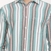 Men Striped Slim Fit Shirt Full Sleeve - Image 2