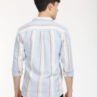 Men Striped Slim Fit Shirt Full Sleeve - Image 7