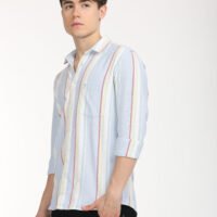 Men Striped Slim Fit Shirt Full Sleeve - Image 5