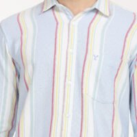 Men Striped Slim Fit Shirt Full Sleeve - Image 4