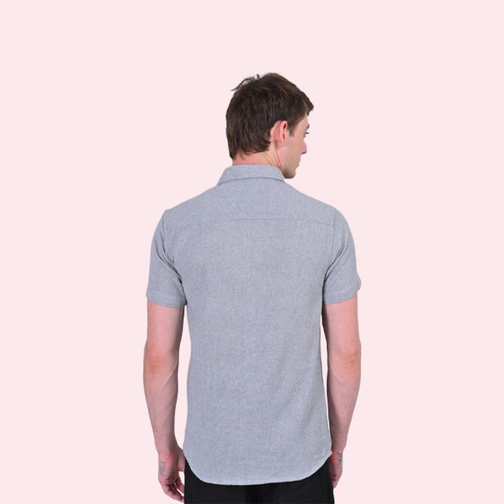 Stylofy Men Slim Fit Cotton Jute Half Sleeve Shirt