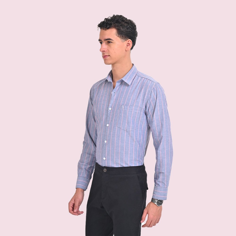 Stylofy Men Regular Fit Knitted Shirt with Full Sleeves