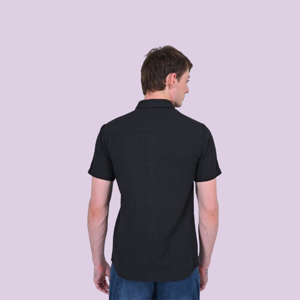 Stylofy Men Slim Fit Cotton Jute Half Sleeve Shirt