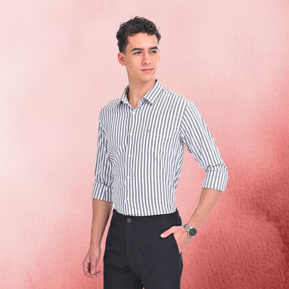 Stylofy Men Regular Fit Knitted Shirt with Full Sleeves