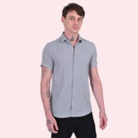 Stylofy Men Slim Fit Cotton Jute Half Sleeve Shirt - Image 3