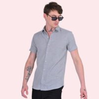 Stylofy Men Slim Fit Cotton Jute Half Sleeve Shirt - Image 7