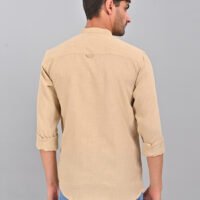 Stylofy Men's Solid Slim Fit Full Sleeve Mandarin Collar Button Cuff Shirt - Image 2