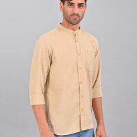 Stylofy Men's Solid Slim Fit Full Sleeve Mandarin Collar Button Cuff Shirt - Image 4