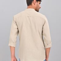 Stylofy Men's Solid Slim Fit Full Sleeve Mandarin Collar Button Cuff Shirt - Image 2