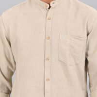 Stylofy Men's Solid Slim Fit Full Sleeve Mandarin Collar Button Cuff Shirt - Image 5