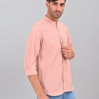 Stylofy Men's Solid Slim Fit Full Sleeve Mandarin Collar Button Cuff Shirt - Image 4