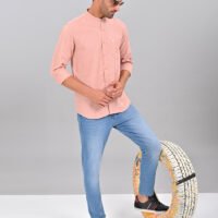 Stylofy Men's Solid Slim Fit Full Sleeve Mandarin Collar Button Cuff Shirt - Image 6