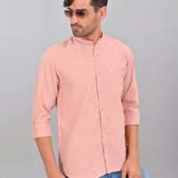 Stylofy Men's Solid Slim Fit Full Sleeve Mandarin Collar Button Cuff Shirt - Image 7