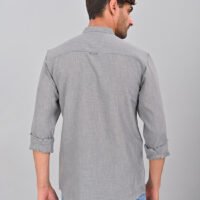 Stylofy Men's Solid Slim Fit Full Sleeve Mandarin Collar Button Cuff Shirt - Image 2