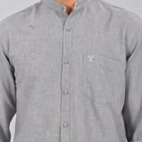 Stylofy Men's Solid Slim Fit Full Sleeve Mandarin Collar Button Cuff Shirt - Image 5