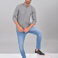 Stylofy Men's Solid Slim Fit Full Sleeve Mandarin Collar Button Cuff Shirt - Image 6
