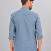 Stylofy Men's Solid Slim Fit Full Sleeve Mandarin Collar Button Cuff Shirt - Image 2