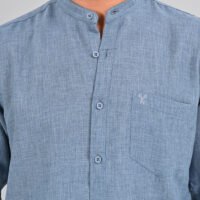 Stylofy Men's Solid Slim Fit Full Sleeve Mandarin Collar Button Cuff Shirt - Image 5