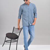 Stylofy Men's Solid Slim Fit Full Sleeve Mandarin Collar Button Cuff Shirt - Image 6