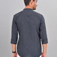 Stylofy Men's Solid Slim Fit Full Sleeve Mandarin Collar Button Cuff Shirt - Image 6