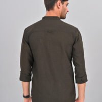 Stylofy Men's Solid Slim Fit Full Sleeve Mandarin Collar Button Cuff Shirt - Image 5