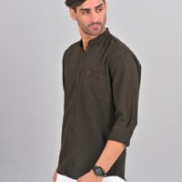 Stylofy Men's Solid Slim Fit Full Sleeve Mandarin Collar Button Cuff Shirt - Image 6