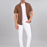 Stylofy Men Regular Fit Knitted Shirt with Short Sleeves - Image 2