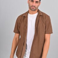 Stylofy Men Regular Fit Knitted Shirt with Short Sleeves - Image 3