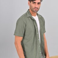 Stylofy Men Regular Fit Knitted Shirt with Short Sleeves - Image 3