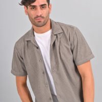 Stylofy Men Regular Fit Knitted Shirt with Short Sleeves - Image 2