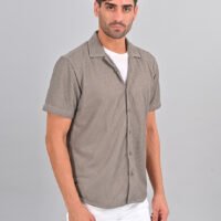 Stylofy Men Regular Fit Knitted Shirt with Short Sleeves - Image 4